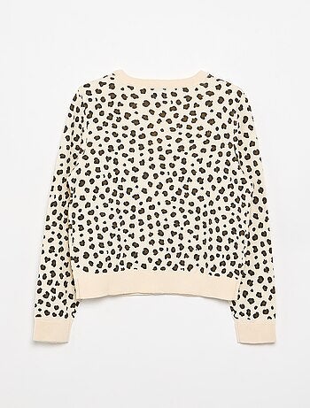 Cardigan leggero a tinta unita con collo rotondo