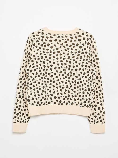 Cardigan girocollo leggero con stampa leopardata - Kiabi