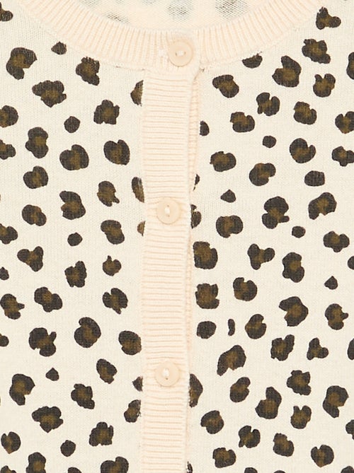 Cardigan girocollo leggero con stampa leopardata - Kiabi