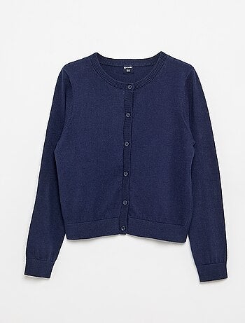 Cardigan leggero a tinta unita con collo rotondo
