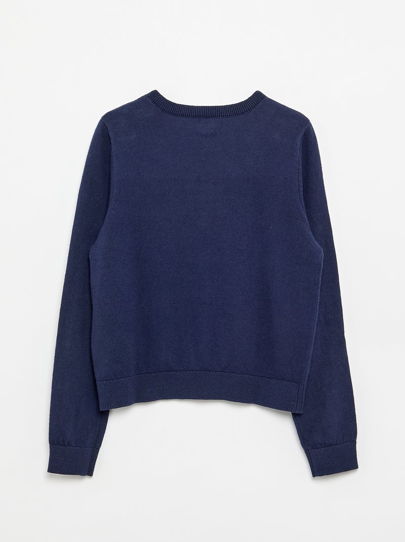 Cardigan girocollo leggero tinta unita Blu Marino - Kiabi