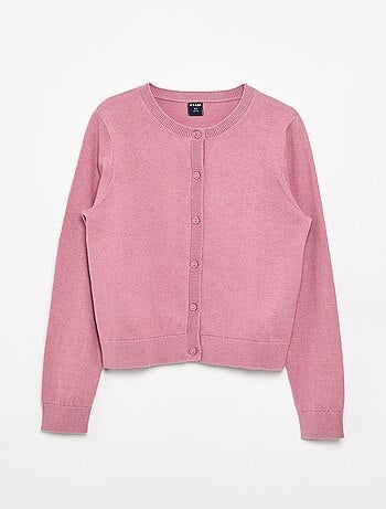Cardigan leggero a tinta unita con collo rotondo