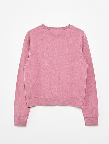 Cardigan leggero a tinta unita con collo rotondo