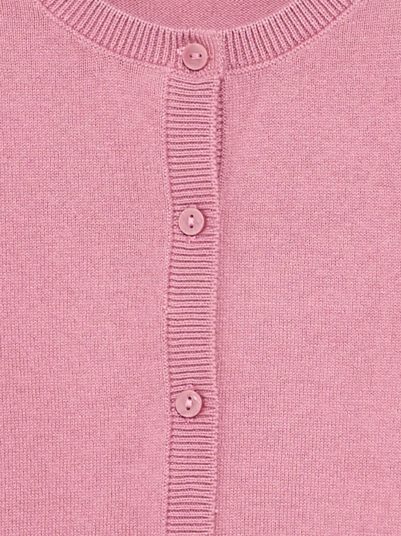 Cardigan girocollo leggero tinta unita Rosa - Kiabi