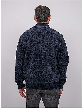 Cardigan in ciniglia con zip e collo alto limago