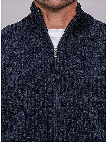 Cardigan in ciniglia con zip e collo alto limago