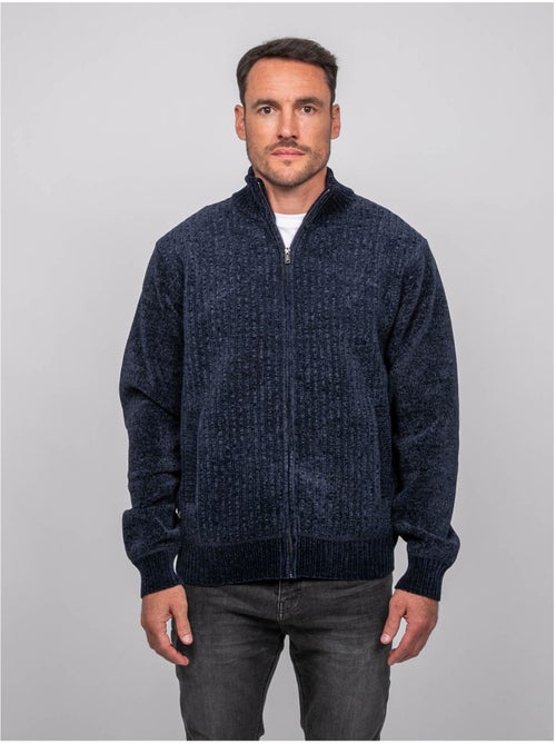 Cardigan in ciniglia con zip e collo alto limago - Kiabi Cardigan in ciniglia con zip e collo alto limago - Kiabi