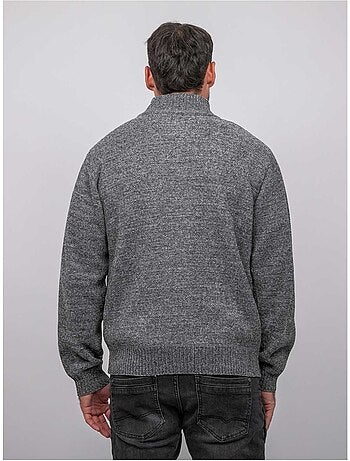 Cardigan in ciniglia con zip e collo alto limago