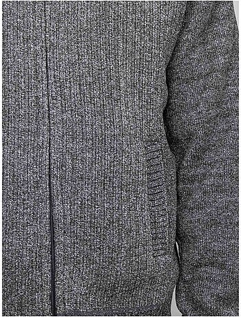 Cardigan in ciniglia con zip e collo alto limago