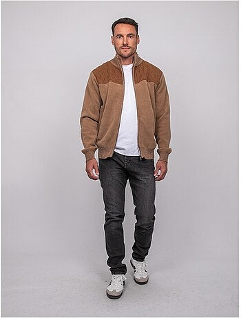 Cardigan in ciniglia con zip lerotof