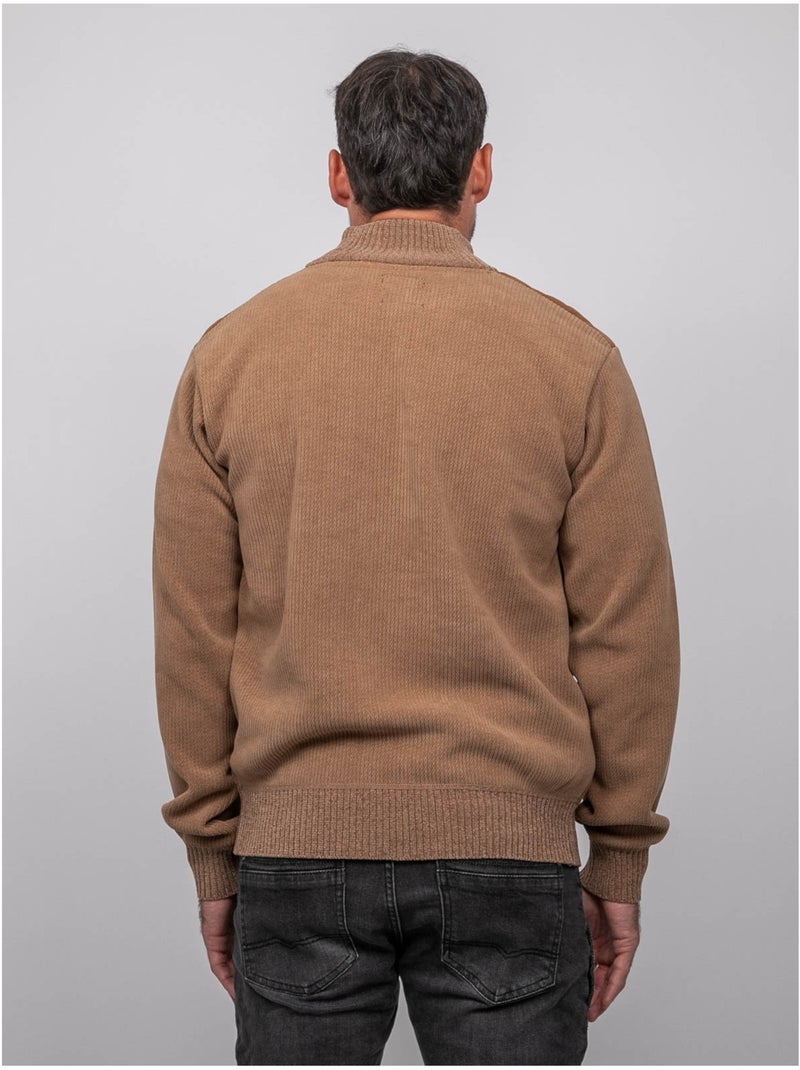Cardigan in ciniglia con zip lerotof Beige - Kiabi