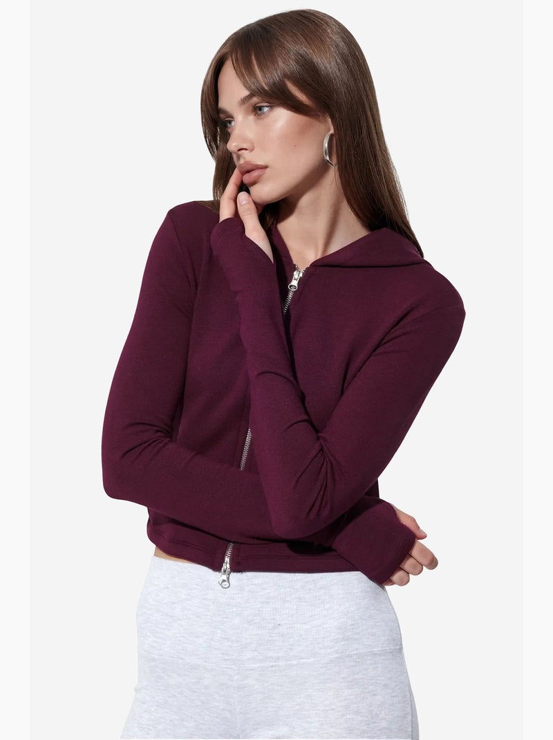 Cardigan in cotone e modal busem Rosso bordeaux - Kiabi
