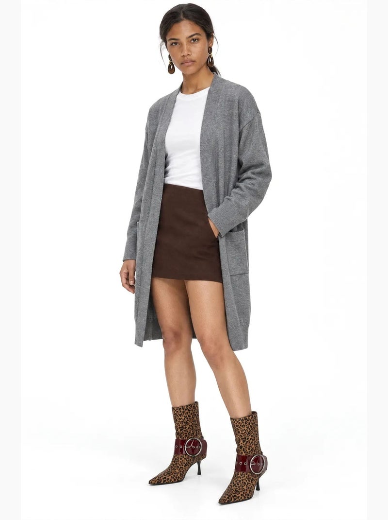 Cardigan in cotone mixray Grigio - Kiabi