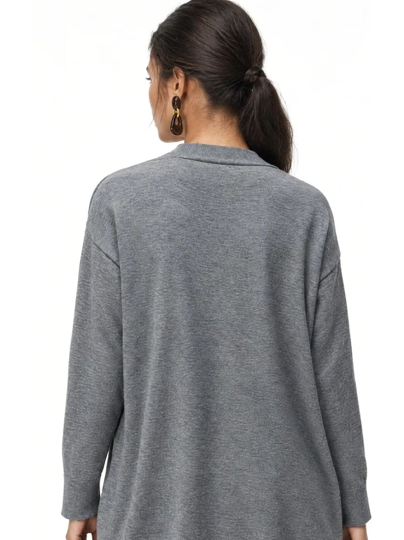 Cardigan in cotone mixray Grigio - Kiabi