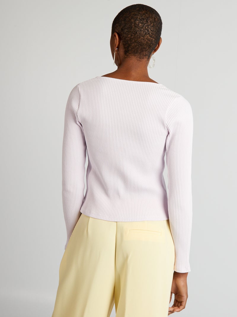 Cardigan in jersey a coste VIOLA - Kiabi