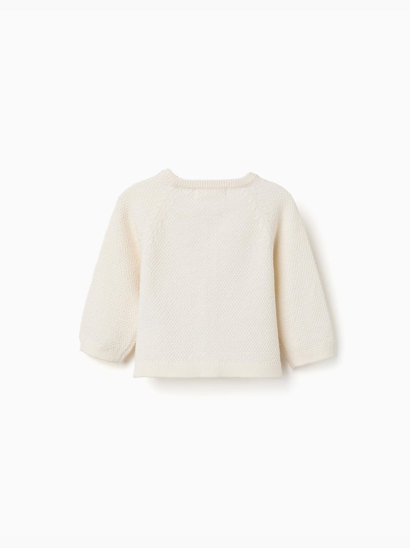 Cardigan in maglia a catena di cotone B&S Beige chiaro - Kiabi