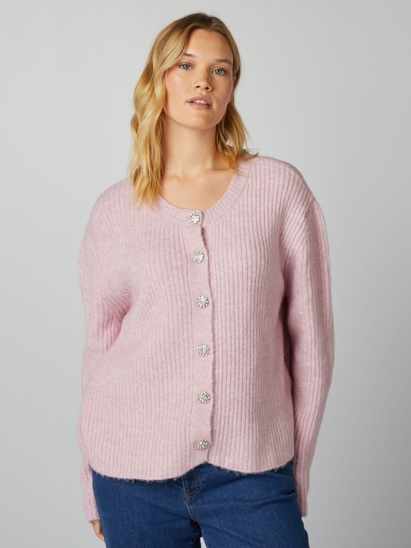 Cardigan in maglia con bottoni - BIANCO - - 20.00