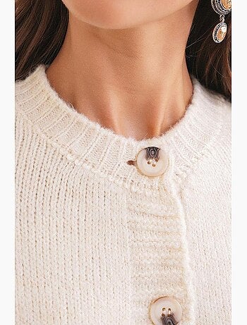 Cardigan in maglia a coste con bottoni mixray