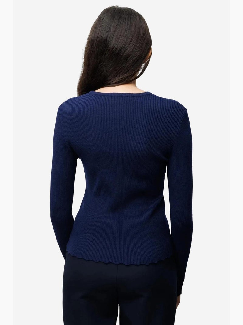 Cardigan in maglia a coste con bottoni mixray Blu marino - Kiabi