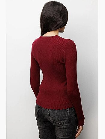 Cardigan in maglia a coste con bottoni mixray