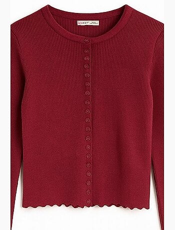 Cardigan in maglia a coste con bottoni mixray