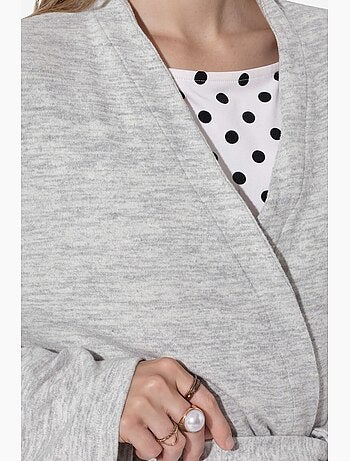 Cardigan in maglia a coste con cintura busem