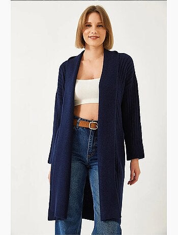 Cardigan in maglia a coste dal taglio ampio lucci