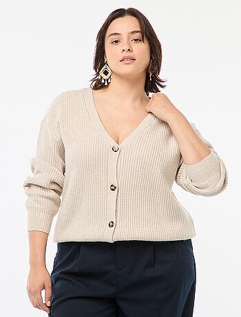 Cardigan in maglia a coste