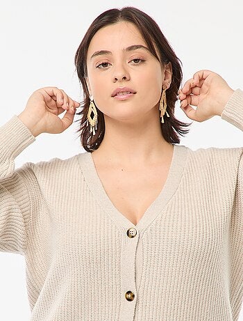 Cardigan in maglia a coste