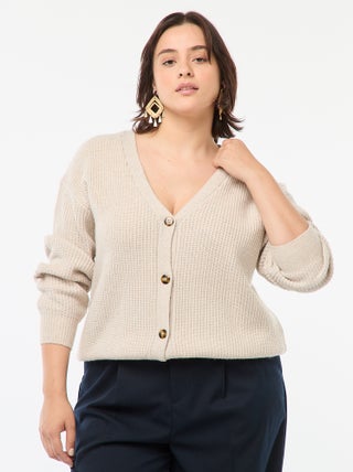 Cardigan in maglia a coste