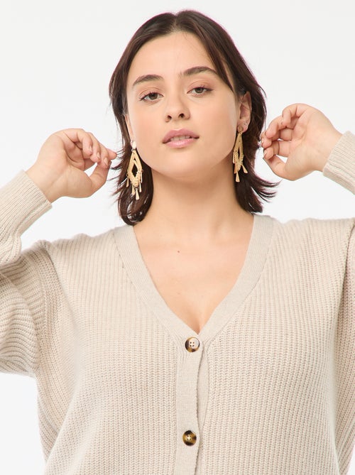 Cardigan in maglia a coste - Kiabi