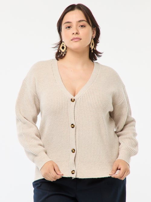 Cardigan in maglia a coste - Kiabi