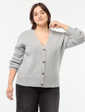Cardigan in maglia a coste