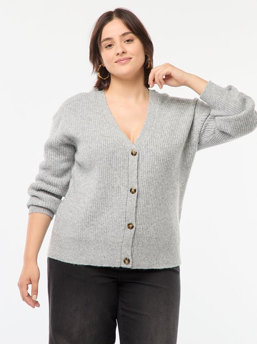 Cardigan in maglia a coste - Kiabi