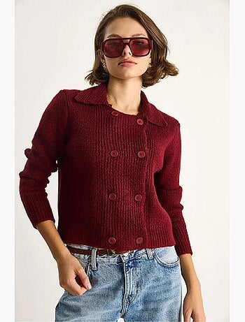Cardigan in maglia a coste lucci