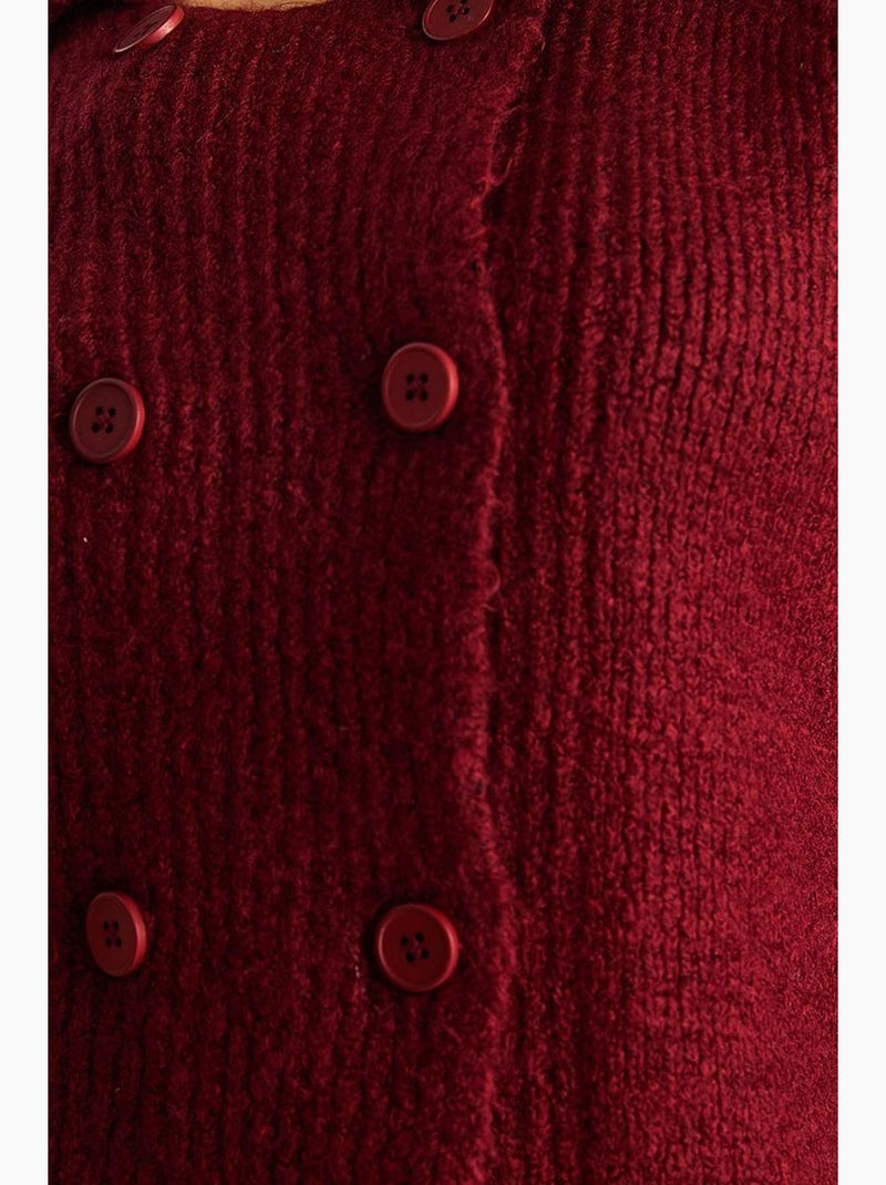 Cardigan in maglia a coste lucci Rosso bordeaux - Kiabi