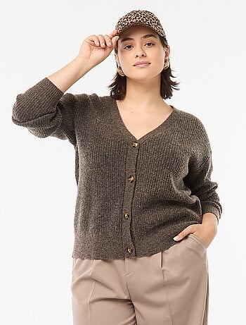 Cardigan in maglia a coste