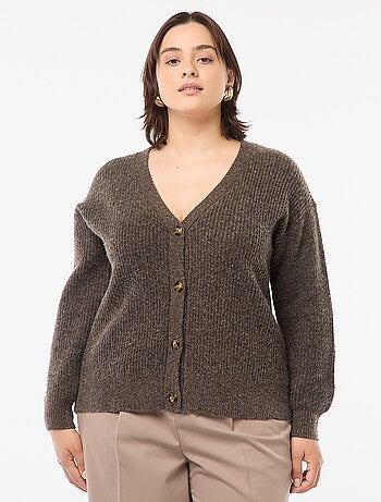 Cardigan in maglia a coste