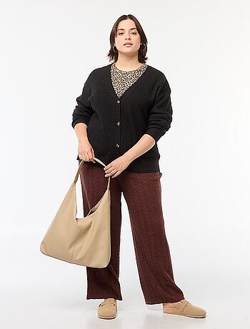 Cardigan in maglia a coste