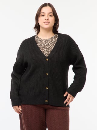 Cardigan in maglia a coste
