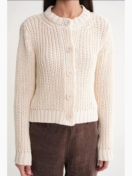 Cardigan in maglia a coste testurizzata con bottoni mixray - Kiabi Cardigan in maglia a coste testurizzata con bottoni mixray - Kiabi