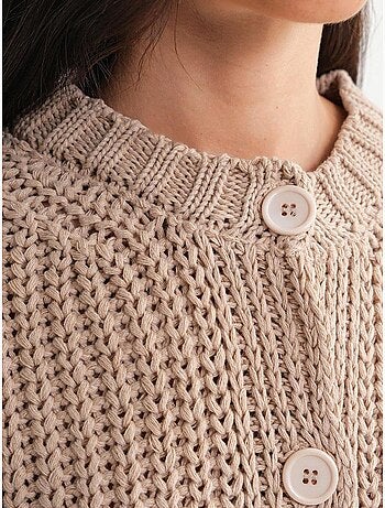 Cardigan in maglia a coste testurizzata con bottoni mixray