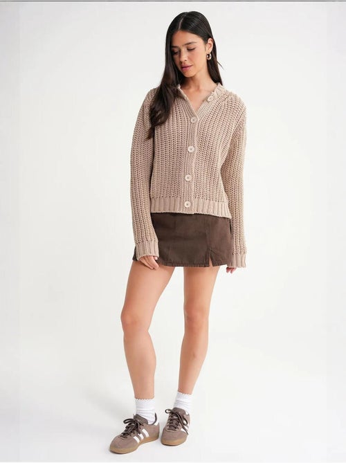 Cardigan in maglia a coste testurizzata con bottoni mixray - Kiabi Cardigan in maglia a coste testurizzata con bottoni mixray - Kiabi