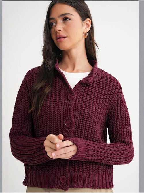 Cardigan in maglia a coste testurizzata con bottoni mixray - Kiabi