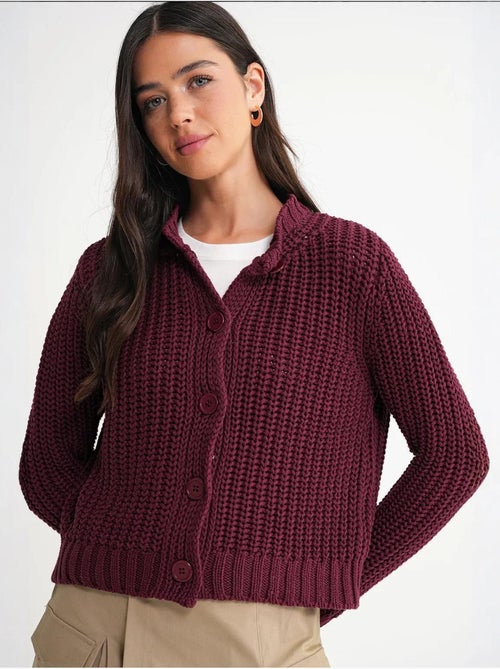 Cardigan in maglia a coste testurizzata con bottoni mixray - Kiabi