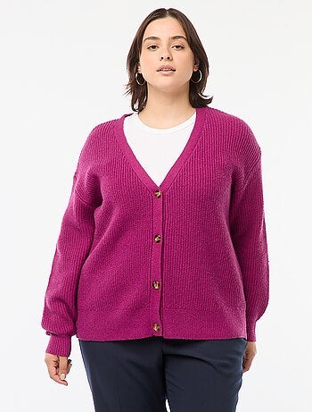 Cardigan in maglia a coste