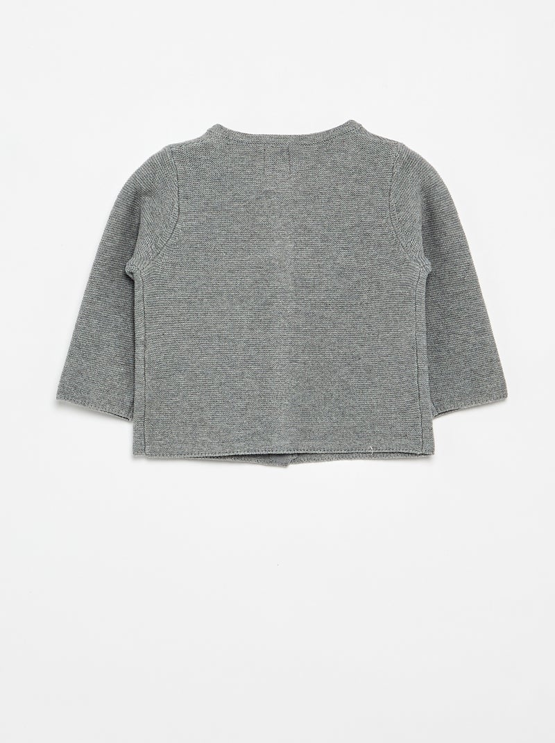 Cardigan in maglia a finezza sottile tinta unita Grigio - Kiabi