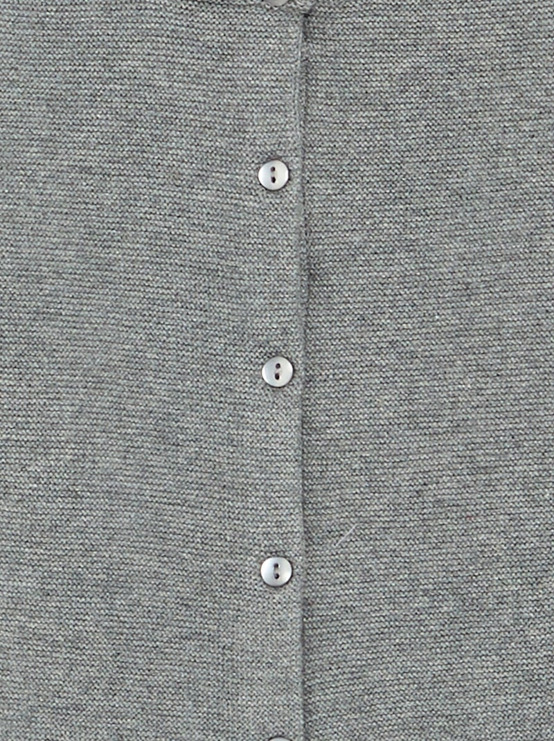 Cardigan in maglia a finezza sottile tinta unita Grigio - Kiabi