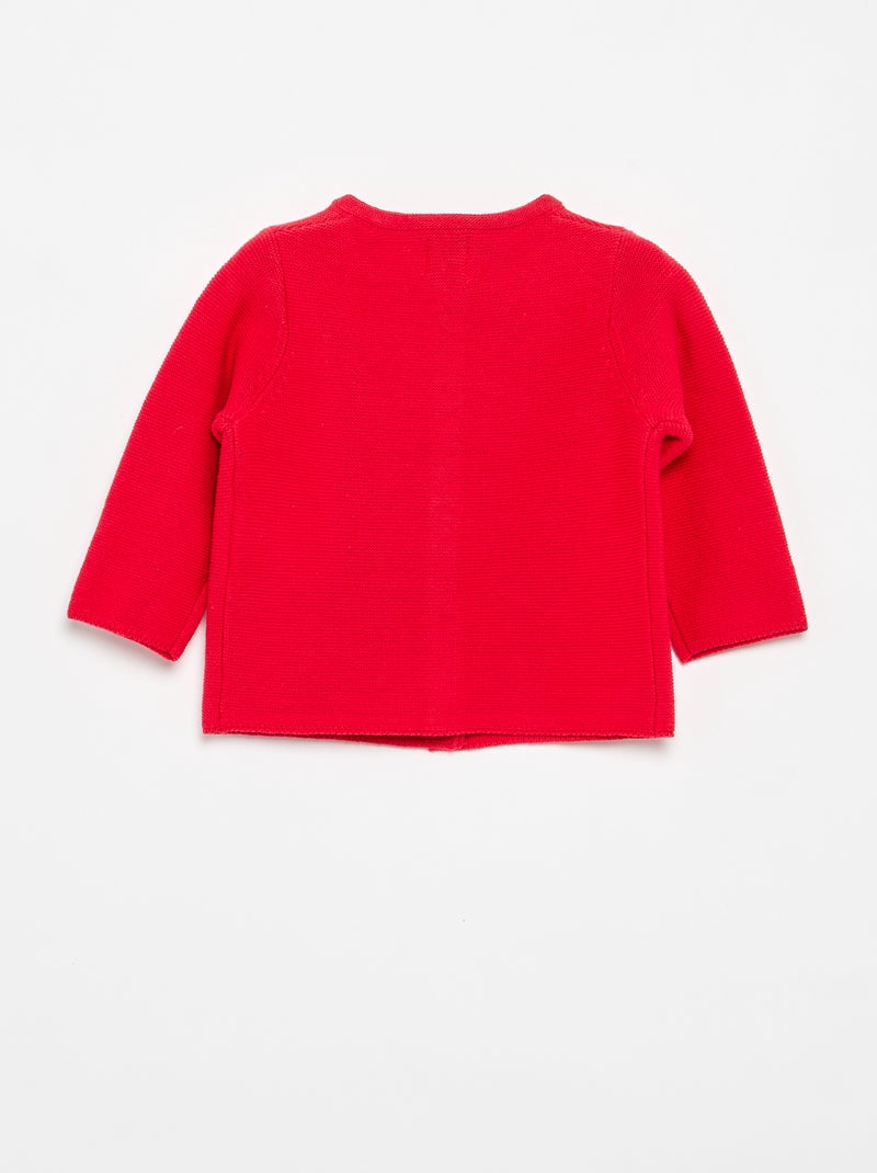 Cardigan in maglia a finezza sottile tinta unita Rosso - Kiabi