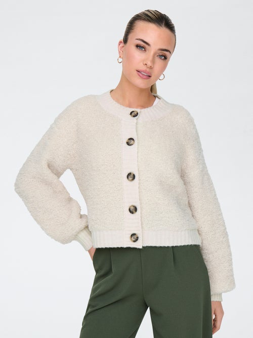 Cardigan in maglia a girocollo tinta unita - Kiabi